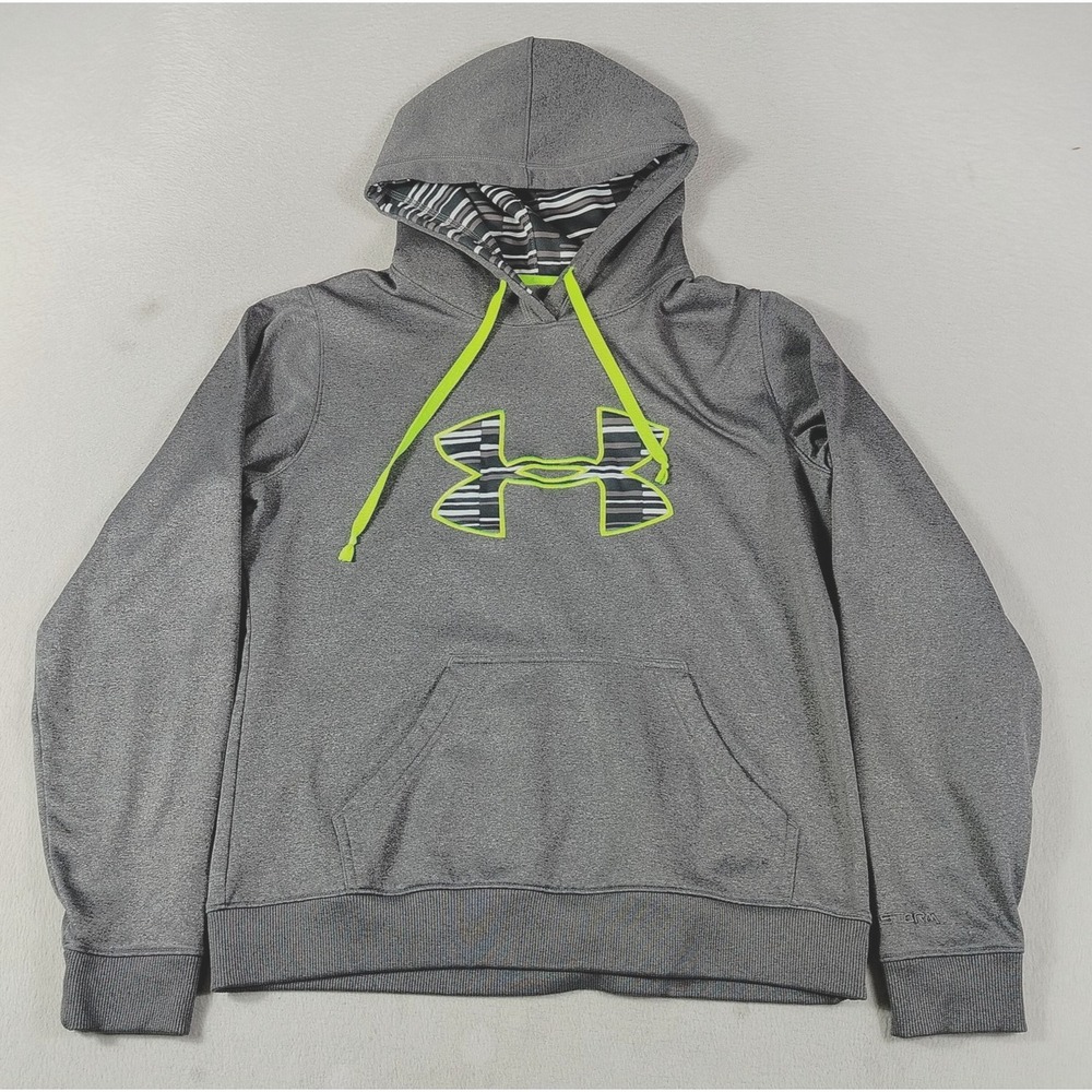 Under Armour Hoodie Sweatshirt Womens Medium Gray UA Storm Pullover Fleece Logo
